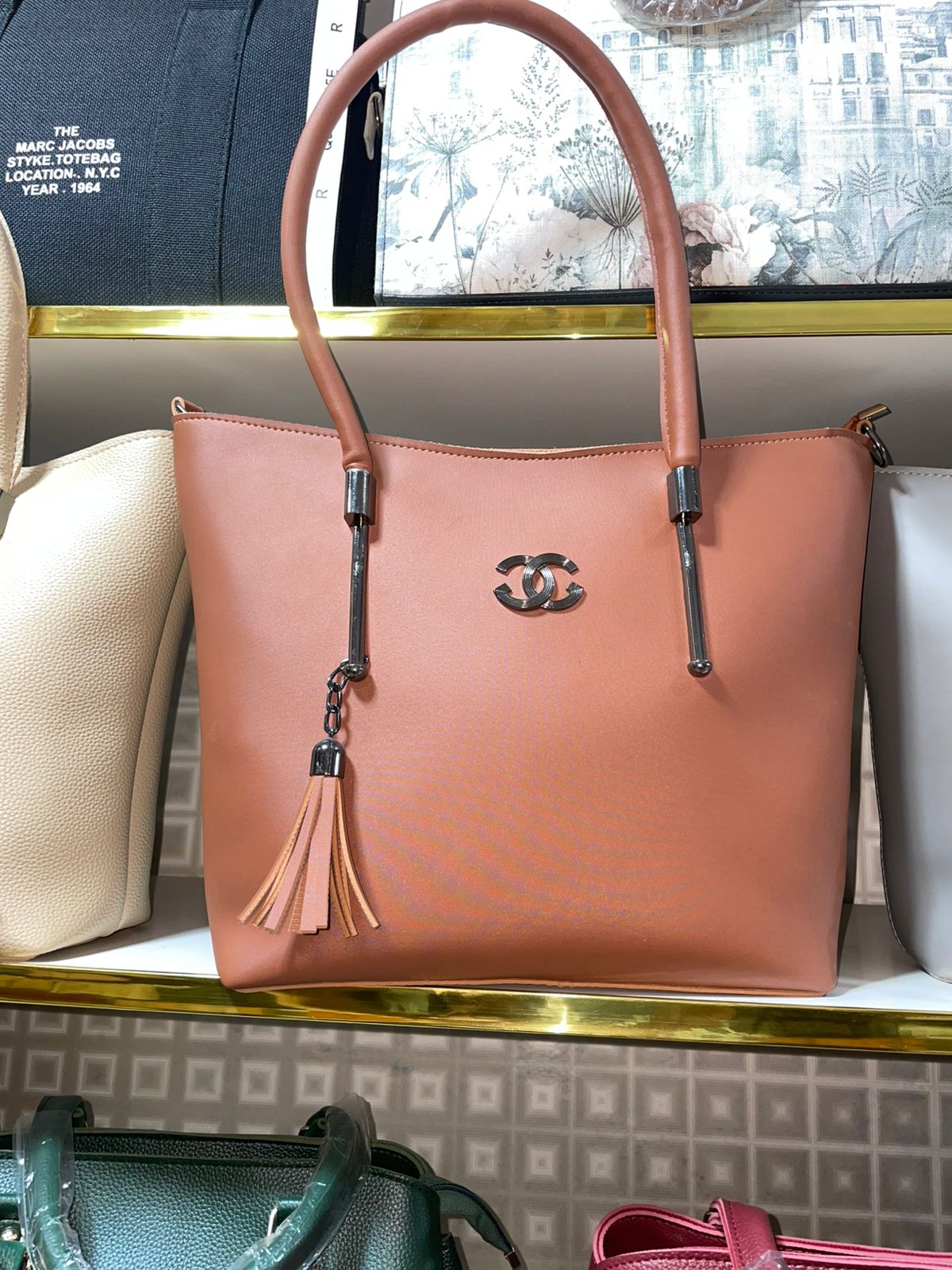 Premium Peach Shoulder Tote Bag with Tassel for Women in Pakistan | Bagzar