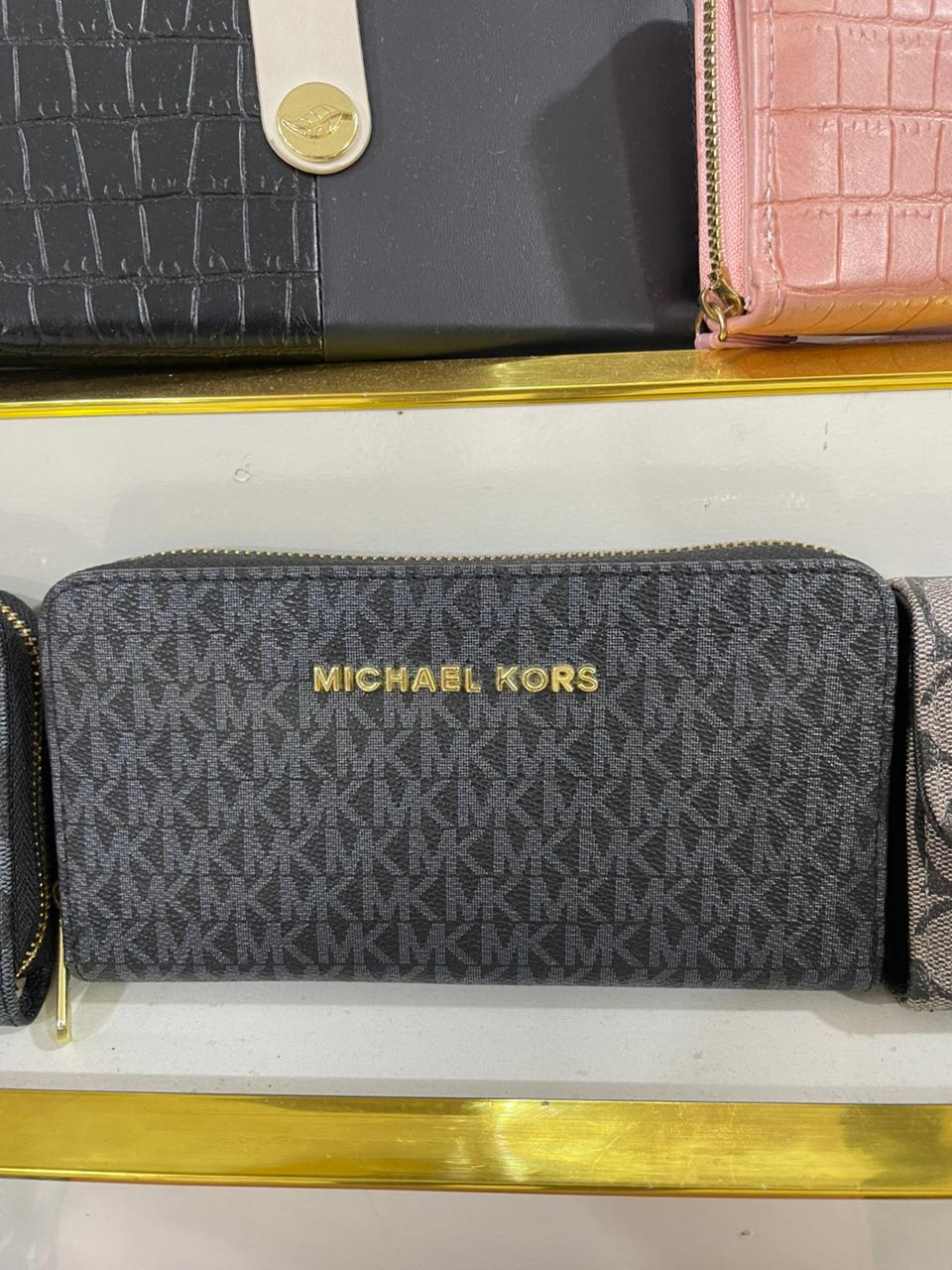 Premium Grey Monogram Zip Around Wallet for Women in Pakistan | Bagzar