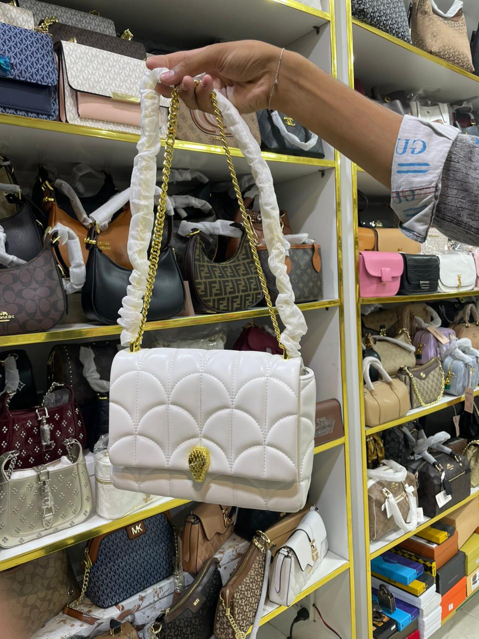 Luxury White Quilted Serpent Shoulder Bag for Women in Pakistan | Bagzar