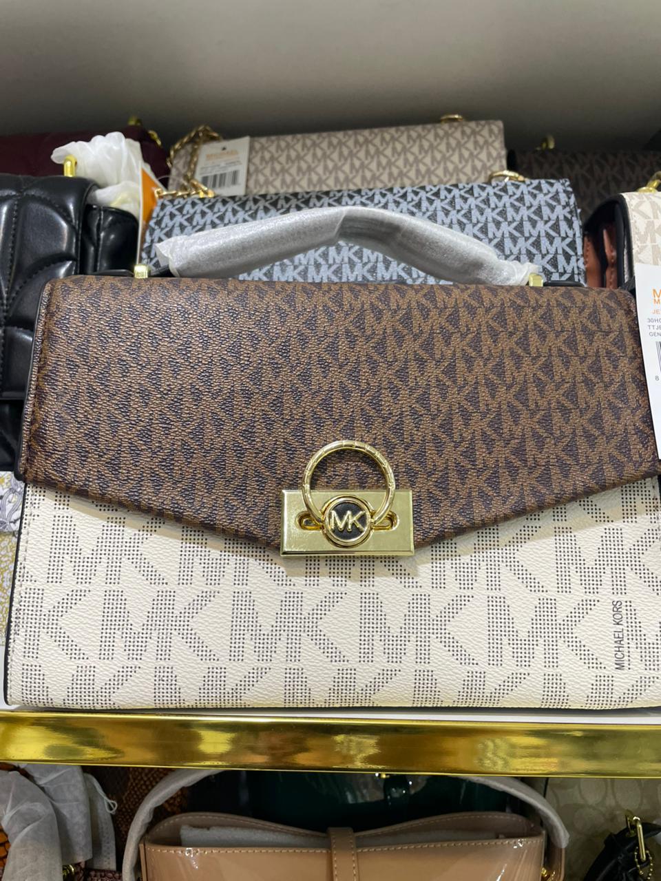 Premium Brown and Cream Monogram Handbag for Women in Pakistan | Bagzar