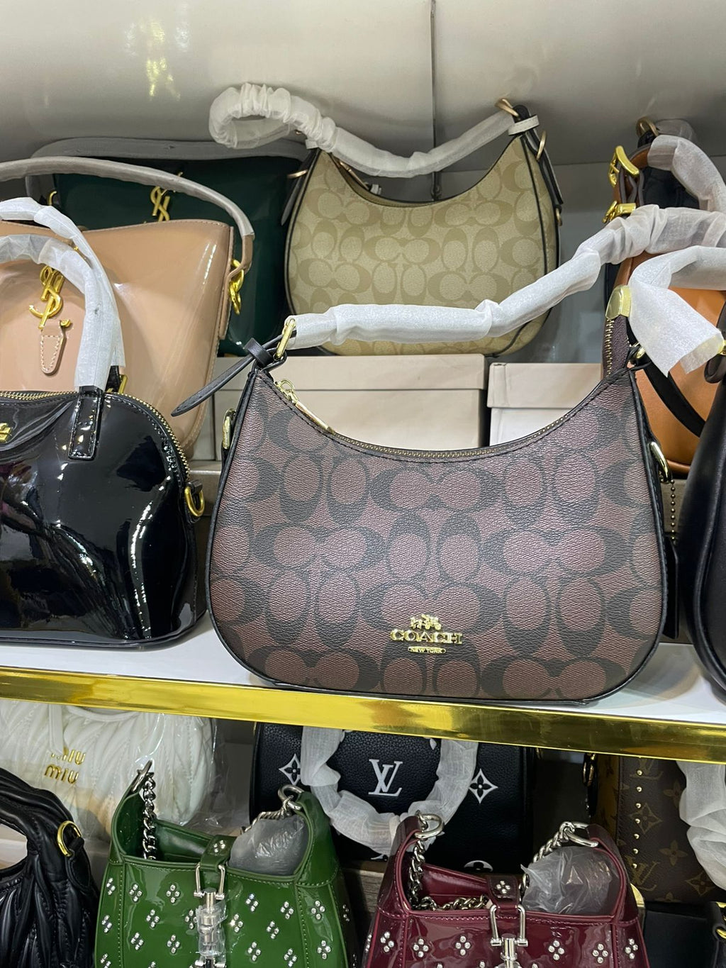Classic Dark Brown Monogram Shoulder Bag for Women in Pakistan | Bagzar