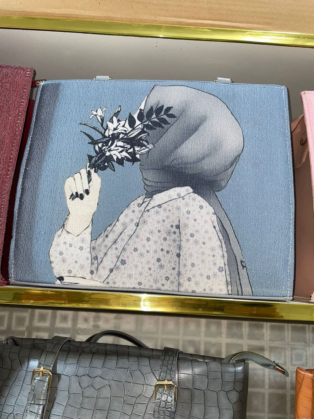 Artistic Hijab Girl Printed Tote Bag for Women in Pakistan | Bagzar