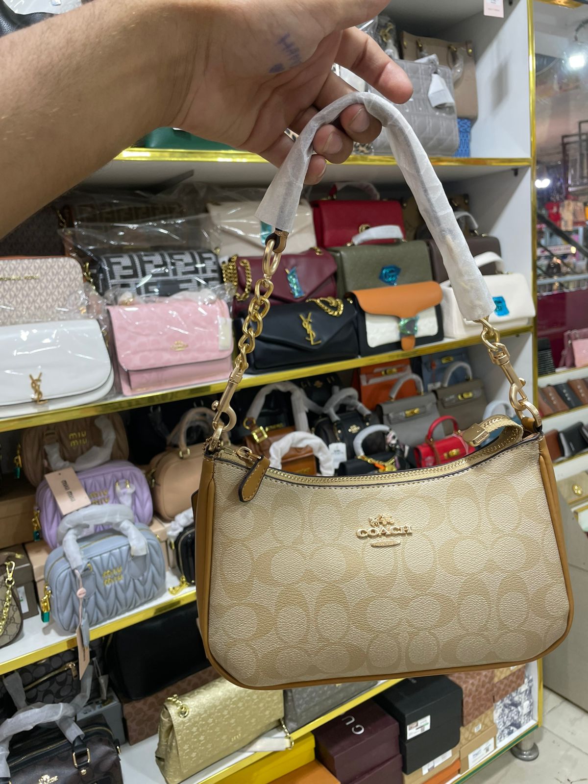Luxury Beige Chain Shoulder Bag for Women in Pakistan | Bagzar