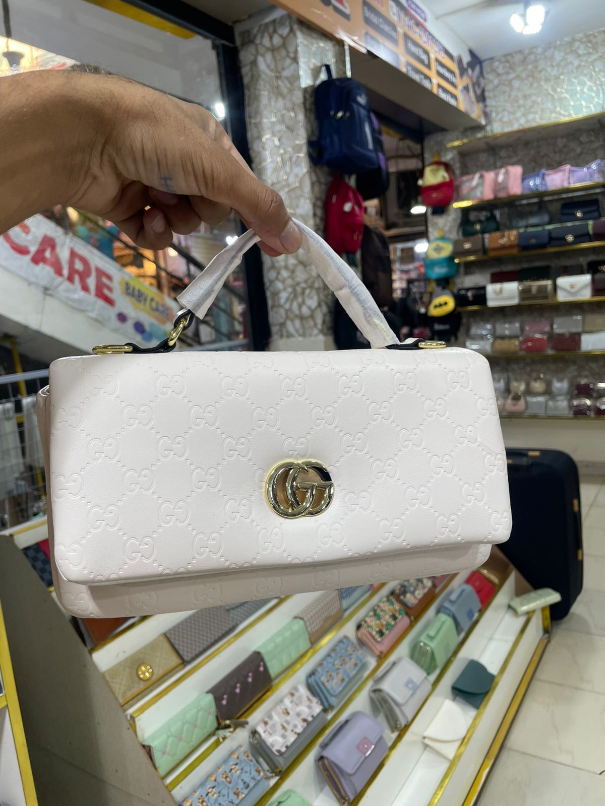 Premium Off-White Embossed Handbag for Women in Pakistan | Bagzar