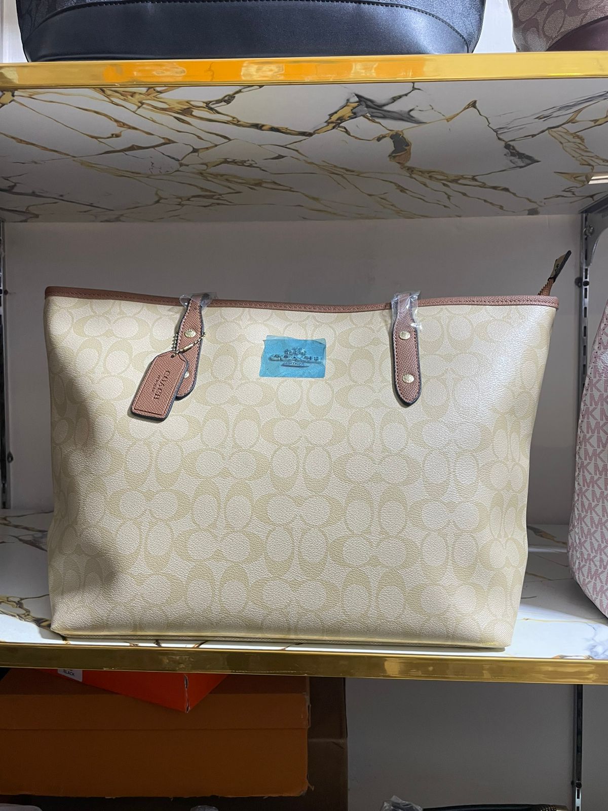 Premium Cream Monogram Large Tote Bag for Women in Pakistan | Bagzar