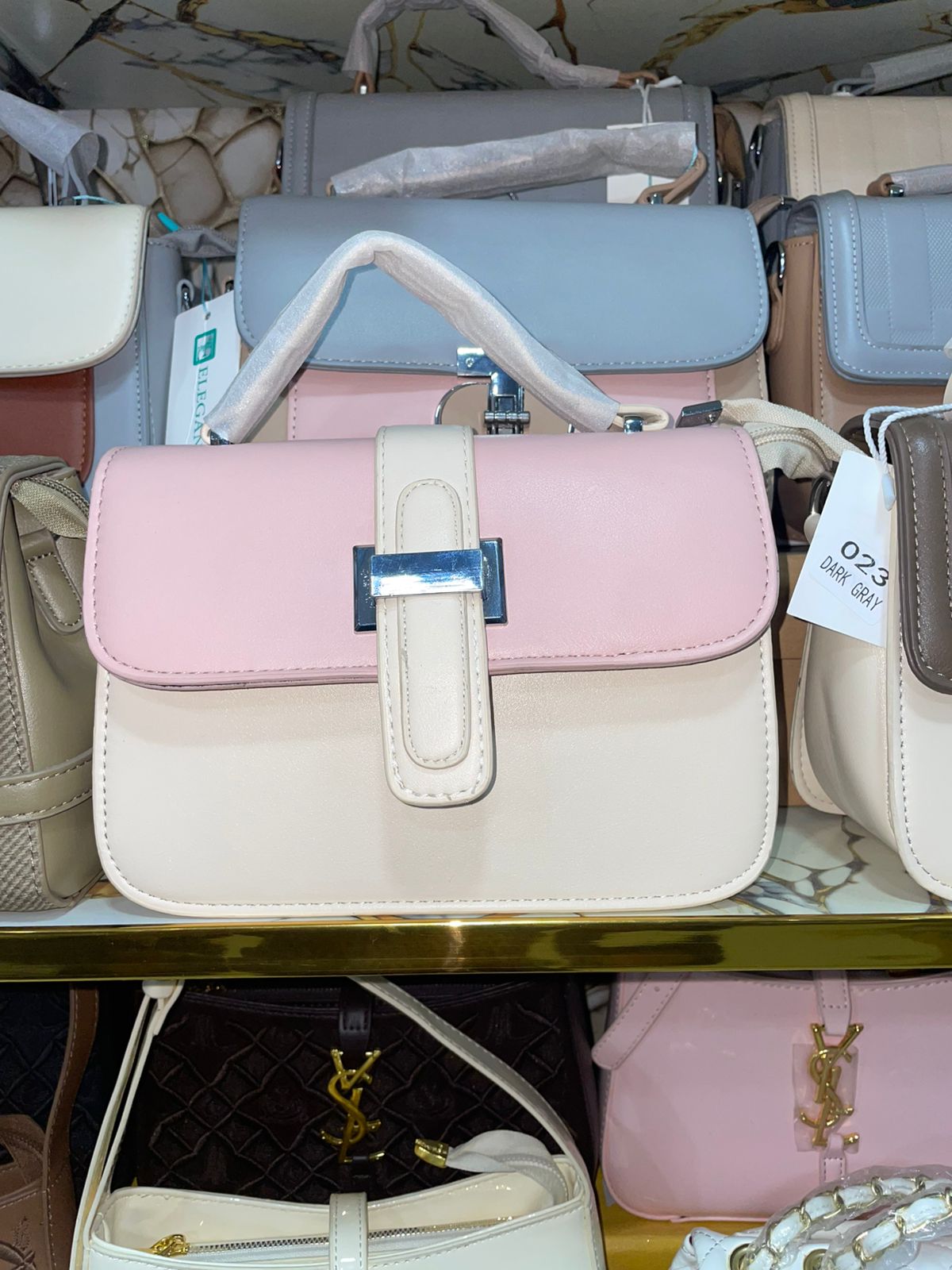 Chic Pink and Cream Two-Tone Top Handle Bag for Women in Pakistan | Bagzar
