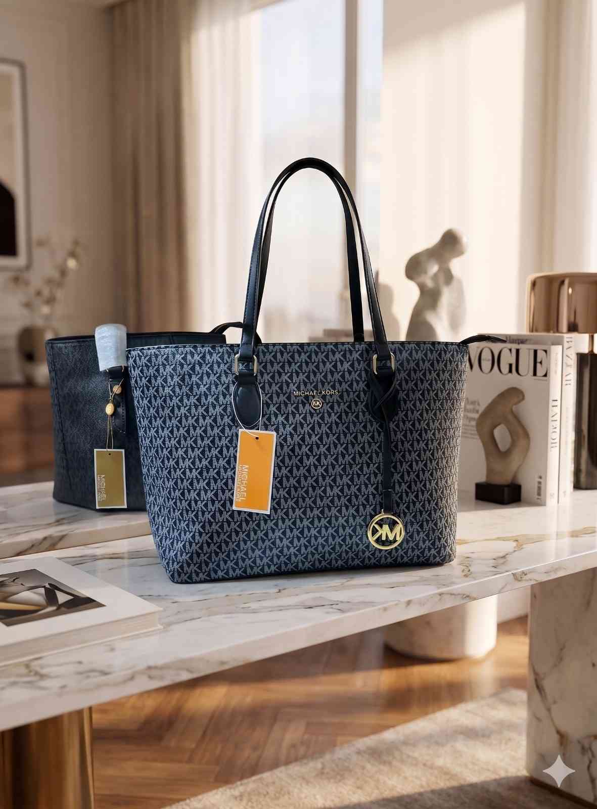 Premium Black Monogram Large Tote Bag for Women in Pakistan | Bagzar