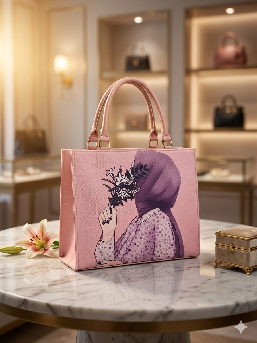 Elegant Pink Printed Tote Bag for Women in Pakistan | Bagzar