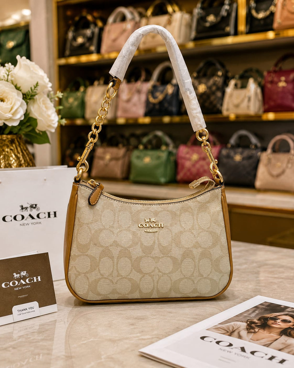 Luxury Beige Chain Shoulder Bag for Women in Pakistan | Bagzar