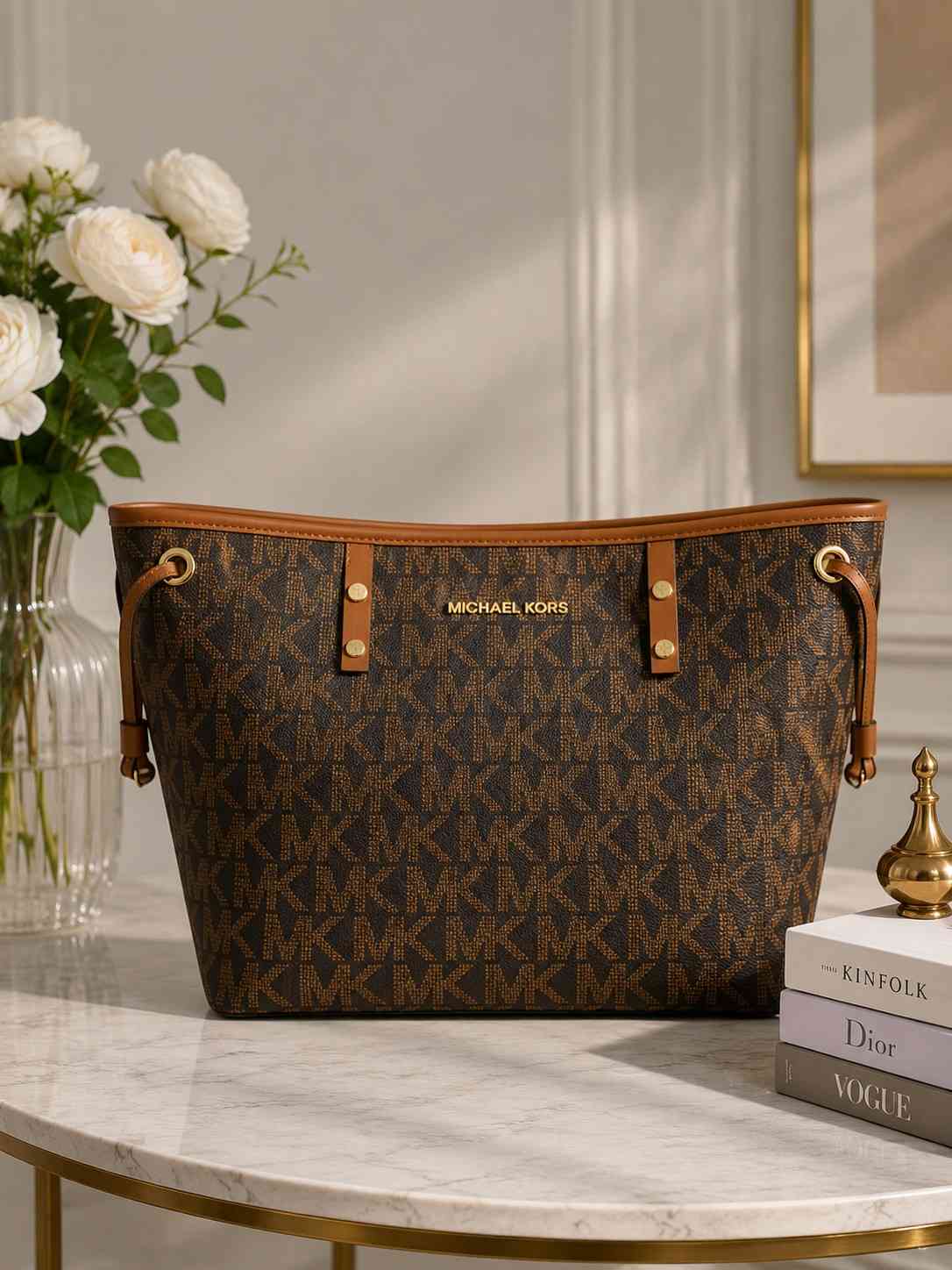 Premium Brown Monogram Large Tote Bag for Women in Pakistan | Bagzar