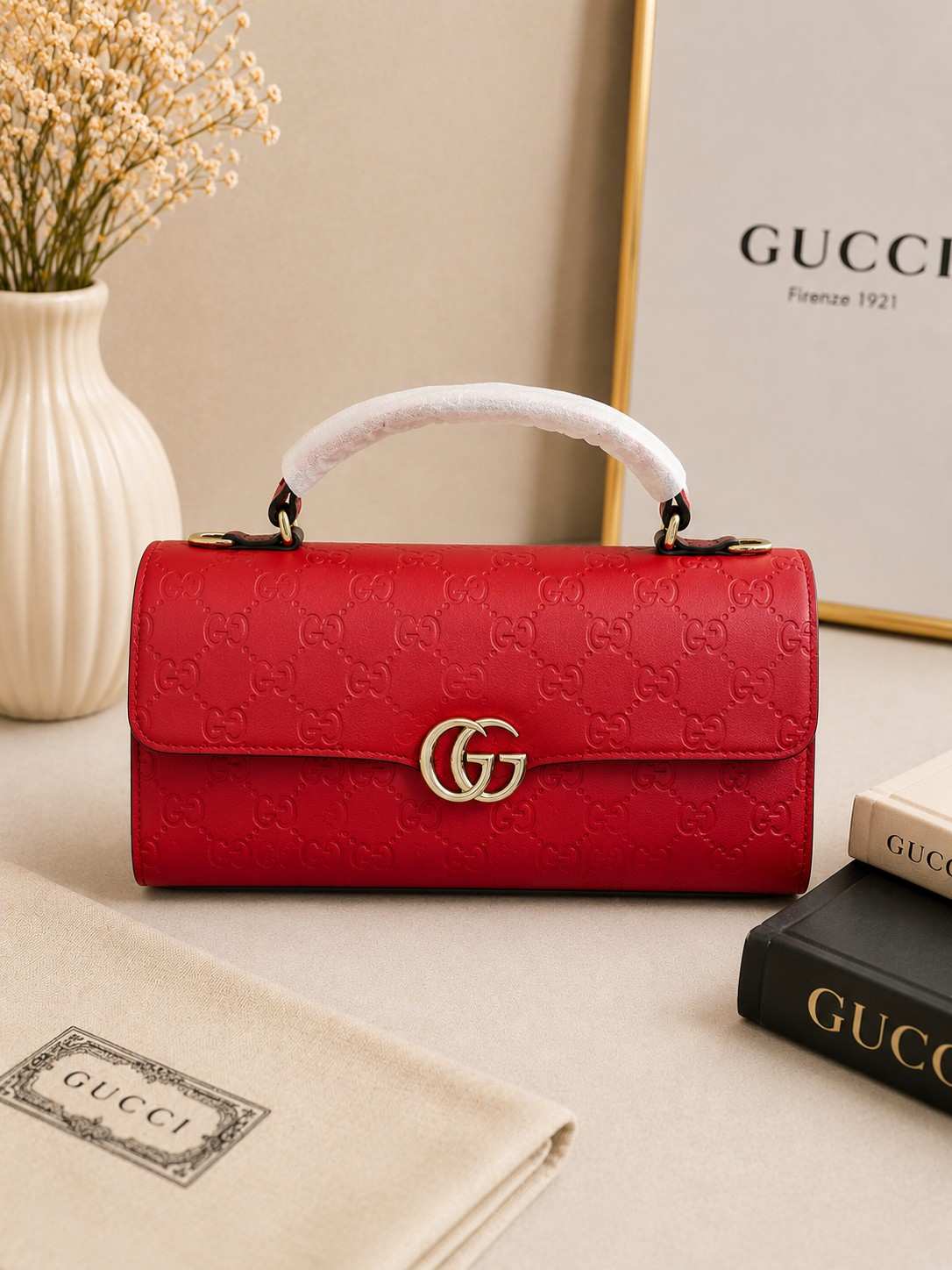 Premium Red Embossed Luxury Handbag for Women in Pakistan | Bagzar